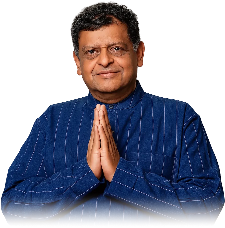 Acharya Gautam Naik, Vedic astrologer and Vastu consultant, greeting with folded hands